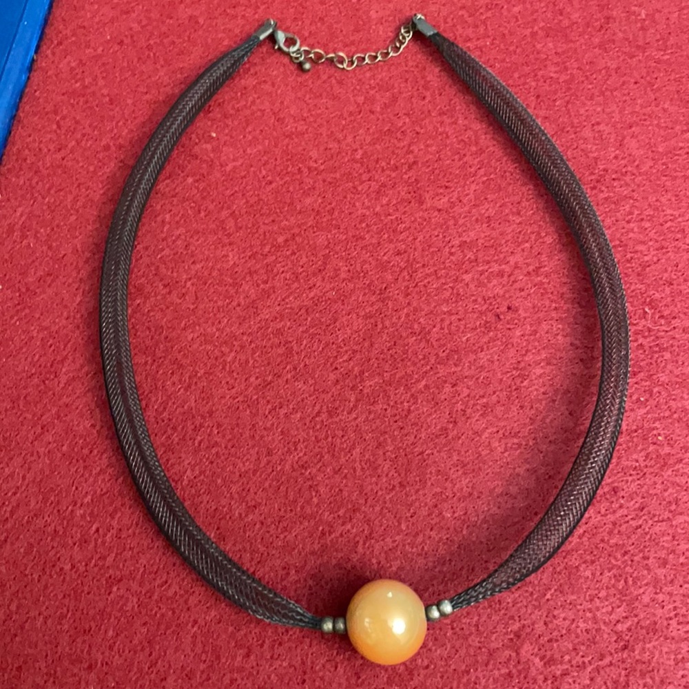 Black Mesh with Bead Pendant